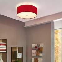 red white ceiling light pasteri with fabric shade