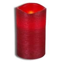 Real waxLED candle Linda structured red 12.5 cm