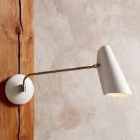 Retro wall light Birdy in white