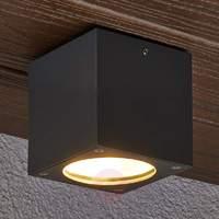 Rectangular LED ceiling light Meret for outdoors