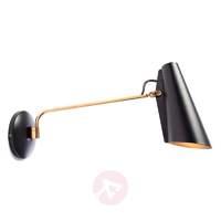 Retro wall light Birdy in black/brass