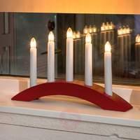 Red candleholder Okka, 5 lights