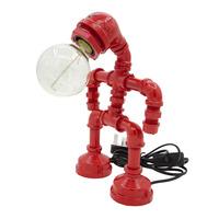Red Robot Touch Lamp Light With Edison Bulb Retro Vintage