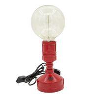 Red Retro Vintage Touch Table Lamp & Edison Bulb