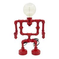 Red E1 Robot Touch Lamp Light & Edison Bulb Retro Vintage