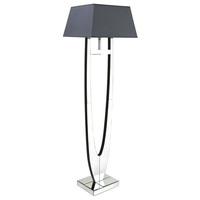 Reggio Floor Lamp In Grey Shade With Mirror Panel