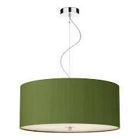 REN1776 Renoir 600MM Pendant Light In Polished Chrome With Olive Green Shade