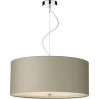 REN1786 Renoir 600MM Pendant Light In Polished Chrome With Linen Grey Shade