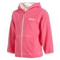 regatta girls rabbit full zip fleece hoodie pink