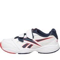 Reebok Junior Play Range CF Trainers White/Steel/Red Rush/Faux Indigo