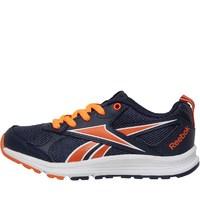 Reebok Junior Almotio RS Neutral Running Shoes Collegiate Navy/Flux Orange/White