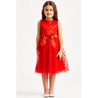red polka dot bow dress