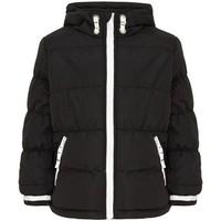 Respect - Boys Black Fleece Lined Hooded Padded Coat Size 7-8 Years boys\'s Children\'s Jacket in black