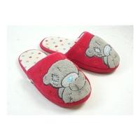 Red Teddy Bear Slippers / Size 2