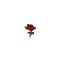 Red Rose Iron-On Woven Patch