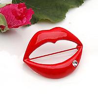 red lip brooch 1pc