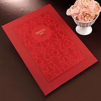Red Floral Guest Book with Embossed Cover (5 Pages) Sign In Book