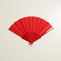 Red Silk Hand Fans (set of 6)