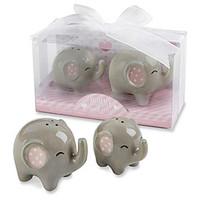 Recipient Gifts - 1Box/Set Mommy and Me Little Peanut Ceramic Elephant Salt Pepper Shakers Favors