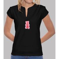 red bear. girl t-shirt black colored chinese