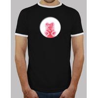 red bear hole retro shirt colored black guy