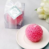 Recipient Gifts - 1Box/Set - Bridesmaids Pink Rose Ball Candles Favors (6.5 x 6.5 x 6.5 cm/box) Cake Decorating
