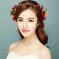 Red Rose Headpiece-Wedding Special Occasion Casual Outdoor Flowers