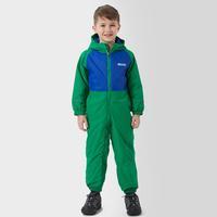 regatta boys mudplay ii highland surf all in one waterproof suit green