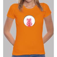 red bear hole. girl t-shirt orange adjusted