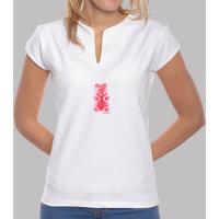 red bear. girl t-shirt white china color