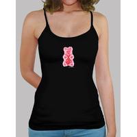 red bear. girl t-shirt black strapless color