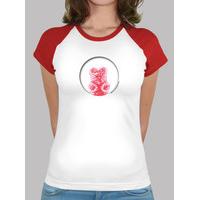 red bear hole girl t shirt red baseball