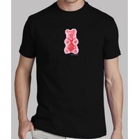 red bear. color black shirt boy