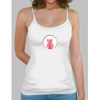 red bear hole girl t shirt strapless white