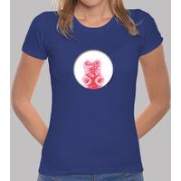 red bear hole girl t shirt blue