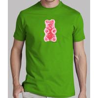red gummy bear. light green shirt guy