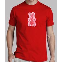 red gummy bear. red shirt guy
