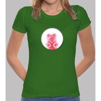 red bear hole. girl t-shirt green