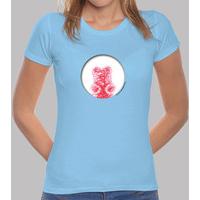 red bear hole girl t shirt light blue