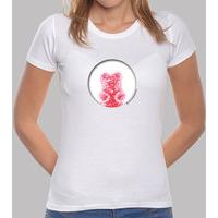 red bear hole. girl t-shirt white