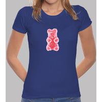 red bear girl t shirt blue