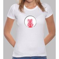 red bear hole girl t shirt tight white