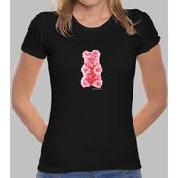 red bear. girl t-shirt tight black colored