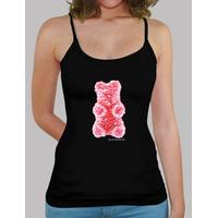 red bear. girl t-shirt black strapless color