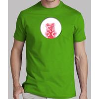 red bear hole light green shirt guy