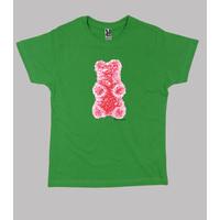 red bear medium. child green shirt