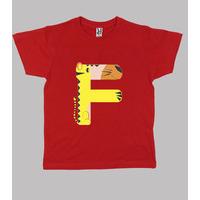 red shirt, with the letter f