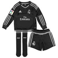 real madrid home goalkeeper mini kit 201516 black