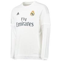 Real Madrid Home Shirt 2015/16 - Long Sleeve - Kids - White