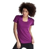 Reebok EasyTone Dbl Layer Short Sleev Top - Aubergine - Women